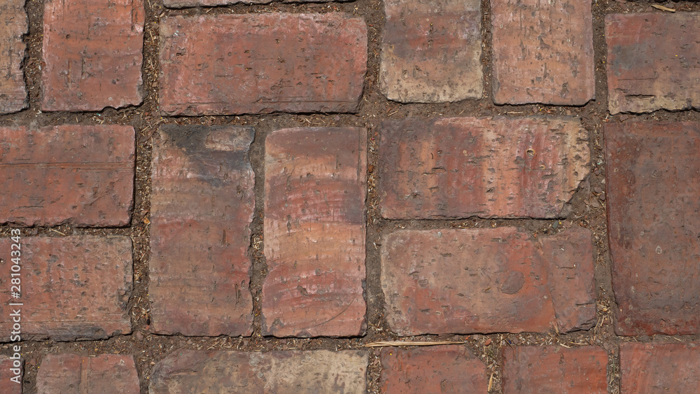 Obraz premium Brick Floor old city background