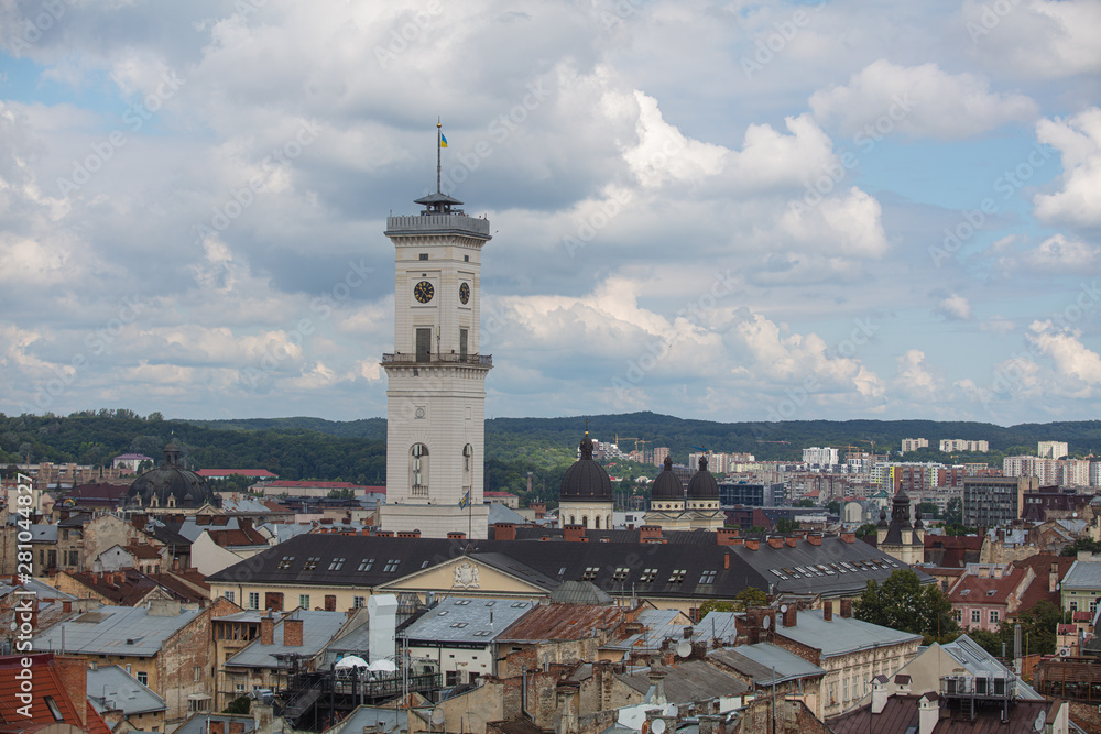 Closerup of Lviv city hall