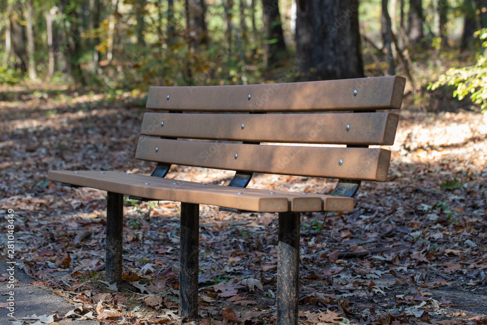 Bench in the outdoors for sitting and relaxing Bench in the outdoors for sitting and relaxing