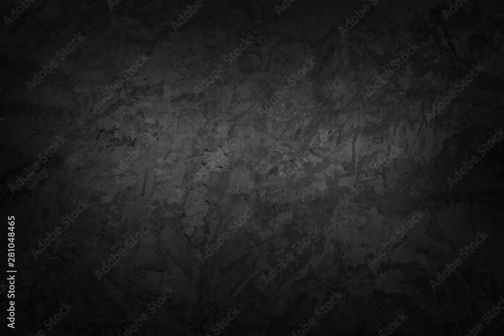 Fototapeta premium Black wall texture rough background dark . concrete floor or old grunge background with black