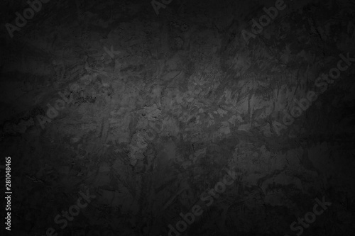 Black wall texture rough background dark . concrete floor or old grunge background with black