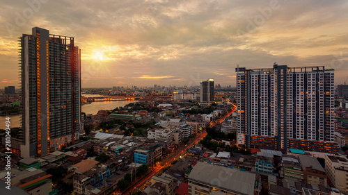 Bangkok city on sunset