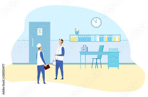 Chief Physician Gives Instruction to Assistant