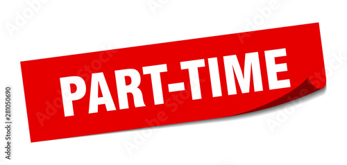 Fotografie part-time sticker. part-time square isolated sign. part-time