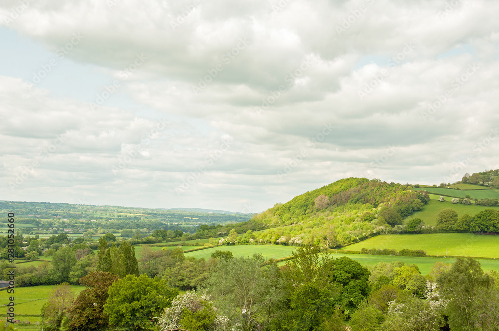 Landscape in the Herefordshire countryside of England.