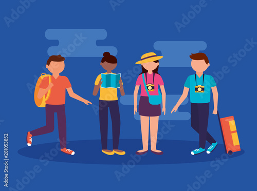 people and travel flat design