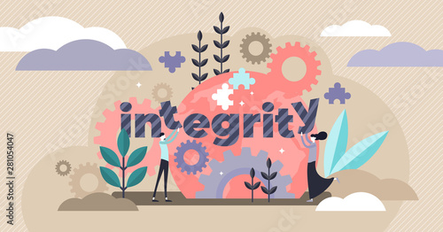 Integrity vector illustration. Flat tiny honest persons character concept.