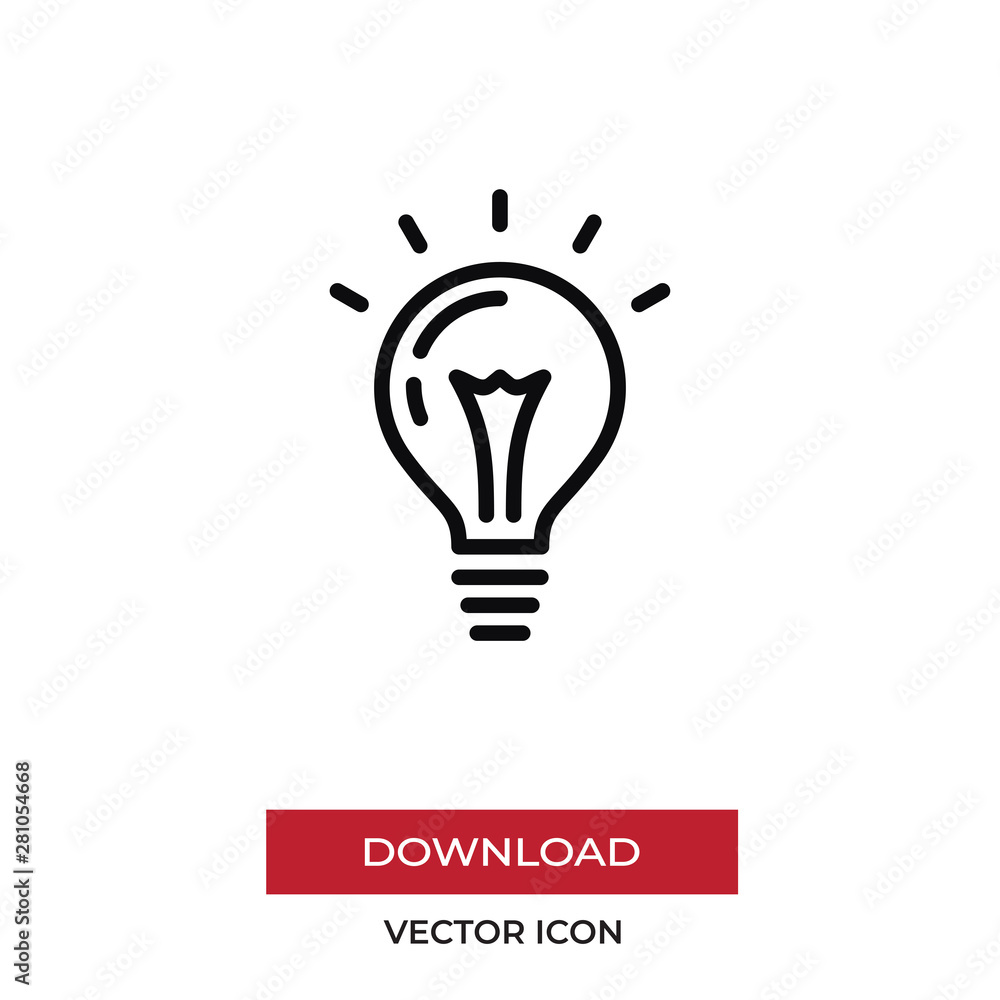 Light bulb vector icon in modern style for web site and mobile app Light bulb vector icon in modern style for web site and mobile app