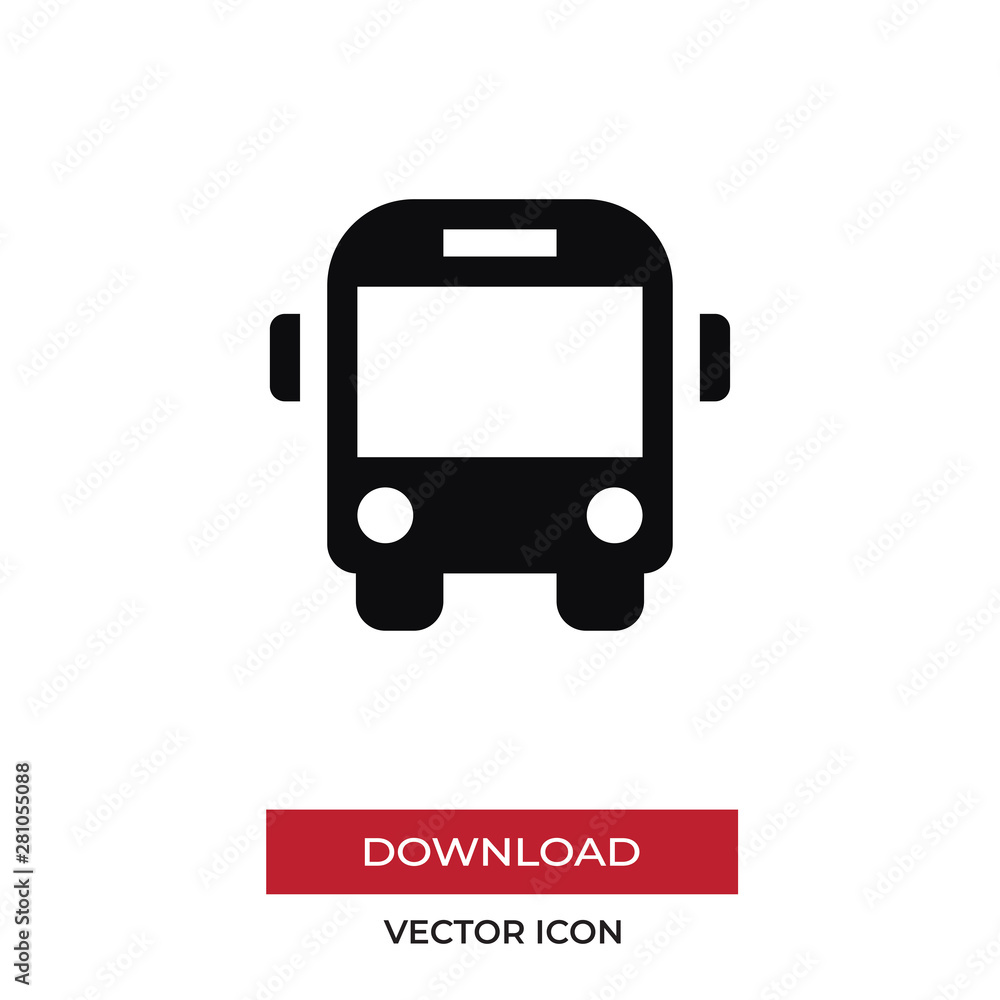 Bus front vector icon in modern style for web site and mobile app Bus front vector icon in modern style for web site and mobile app