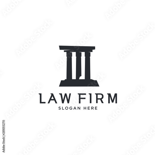 ancient pillars ruins law firm logo template