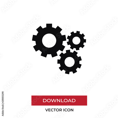 Mechanical gears vector icon in modern style for web site and mobile app
