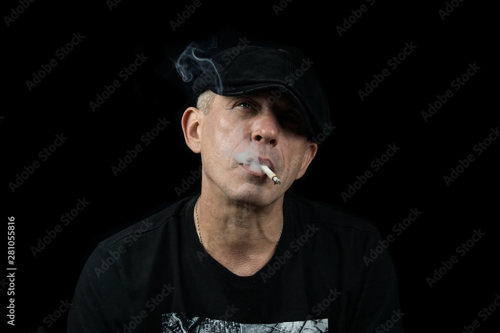 A man with a cigarette A man with a cigarette