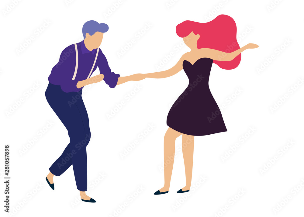 Dancing couple vector isolated illustration. Tango dancing couple Dancing couple vector isolated illustration. Tango dancing couple