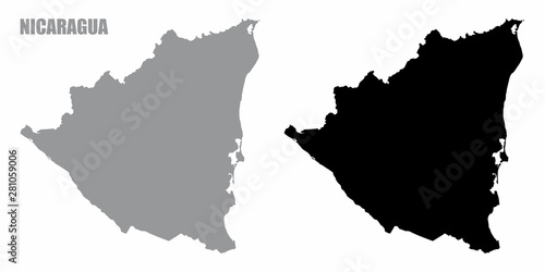 Nicaragua silhouette maps