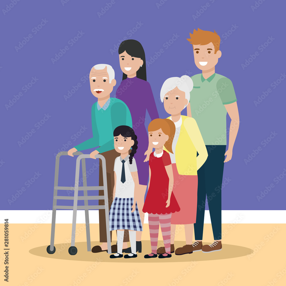 people family flat design image