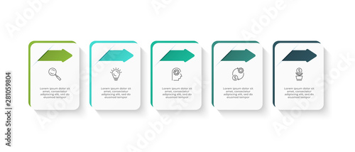 Creative concept for infographic with 5 steps, options, parts or processes. Business data visualization