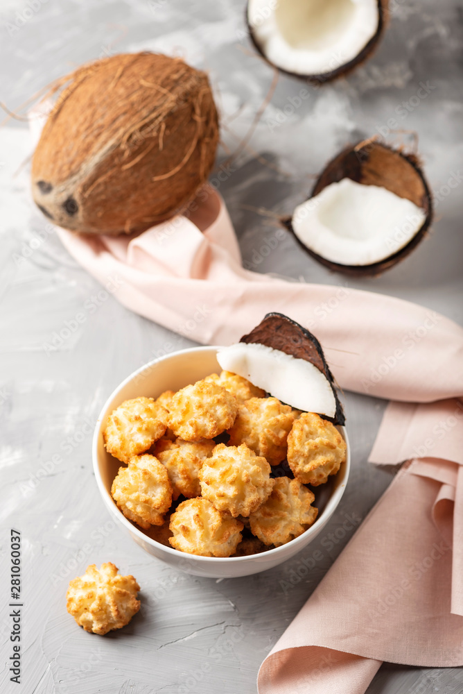 coconut cookies on the marble table coconut cookies on the marble table