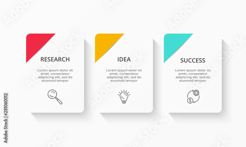 Wallpaper Mural Creative concept for infographic with 3 steps, options, parts or processes. Business data visualization Torontodigital.ca