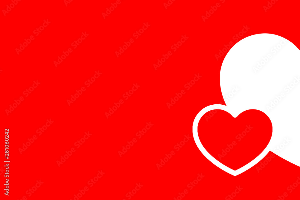 Red hearts background with copy space 