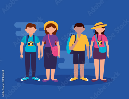 people and travel flat design