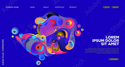 Website Landing Page Background with Abstract Colorful Fluid Modern Style