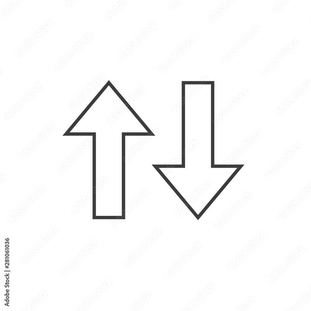Arrow, down, up icon. Vector illustration, flat design. Arrow, down, up icon. Vector illustration, flat design.