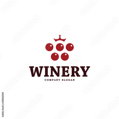 grape and crown winery logo template