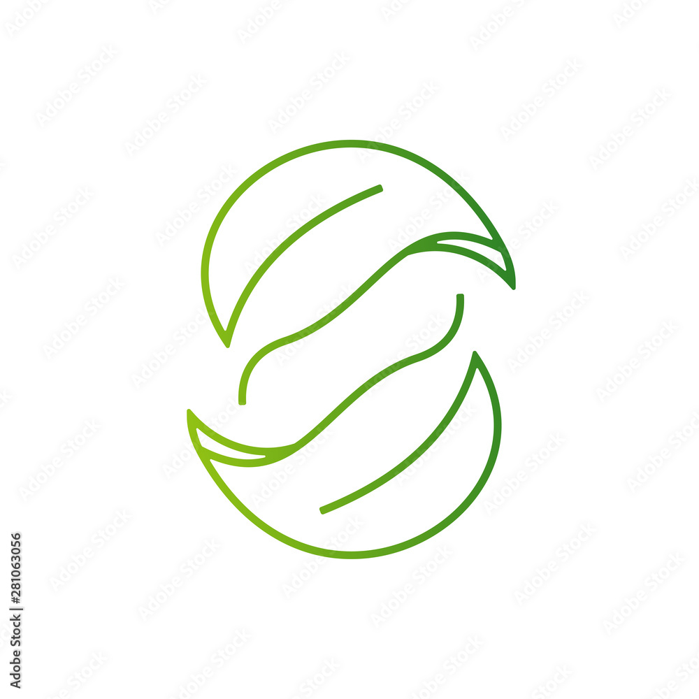 Green Leaf Logo Design Vector Template. Modern Leaf Logo Concept. Green Leaf Logo Design Vector Template. Modern Leaf Logo Concept.