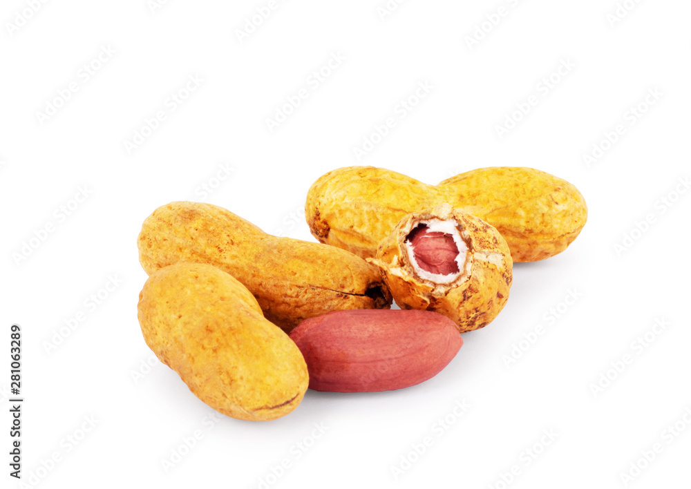 Peanuts in a shell on a white background Peanuts in a shell on a white background