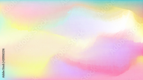 Pastel watercolor backdrop. Fashion background. Watercolor brush strokes. Creative illustration. Artistic color palette. Fluid Gradient Cover. Colorful Pastel.