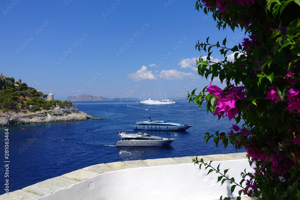 Photo from picturesque port and village of Hydra island, Saronic gulf, Greece