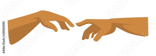 Renaissance symbol picture element human and god hands
