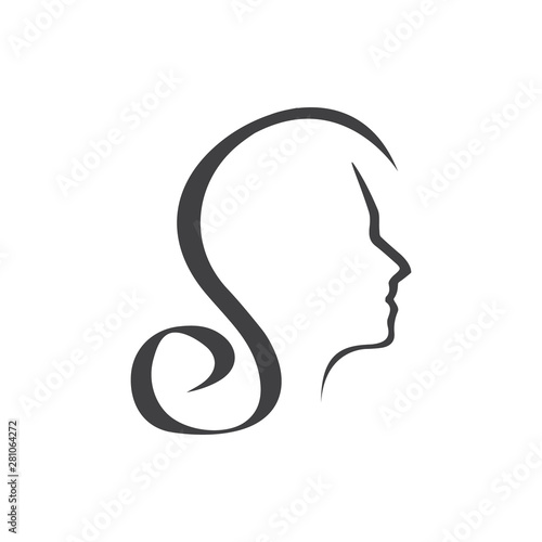 S logo, beauty logo, girl vector logo icon