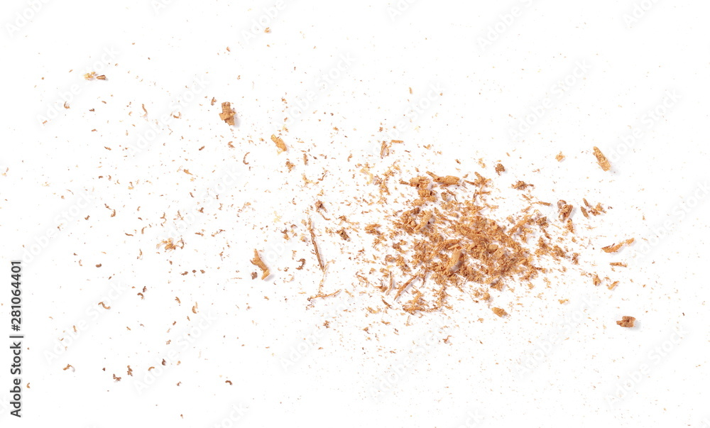 Cinnamon powder, shavings isolated on white background - obrazy, fototapety, plakaty 
