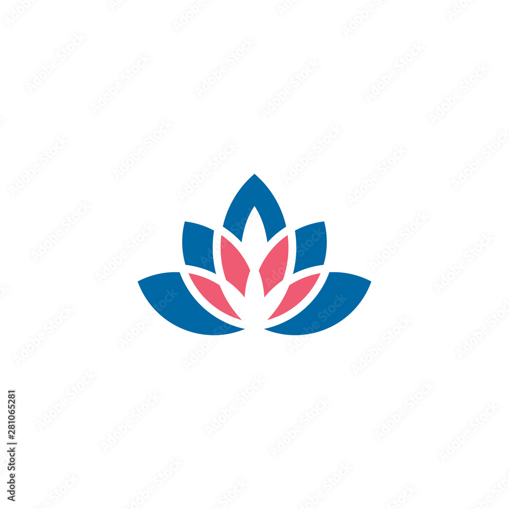 Obraz premium Lotus flower logo design vector template
