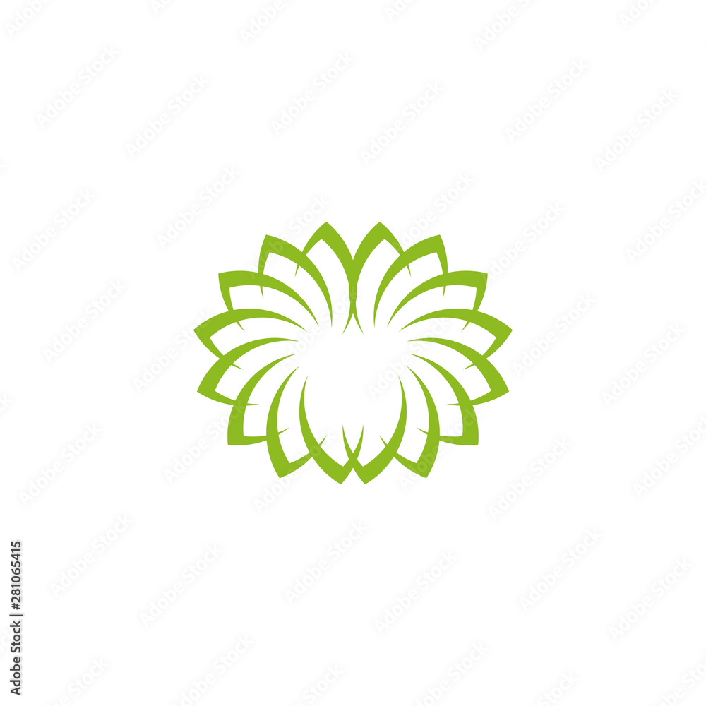 Obraz premium Lotus flower logo design vector template