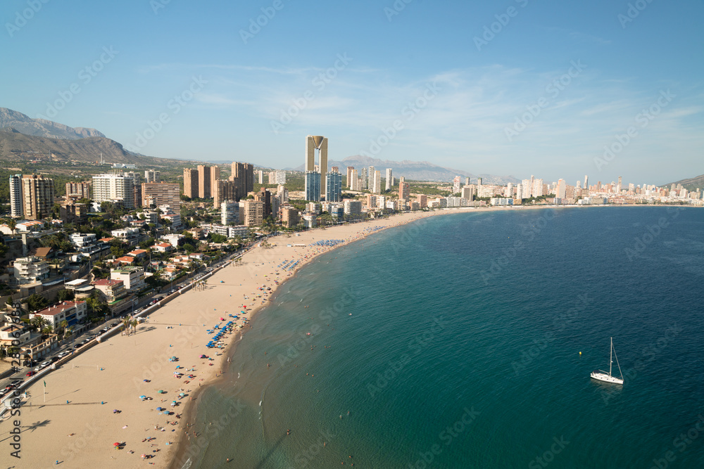 Obraz premium Panorama of Benidorm city with sandy beach