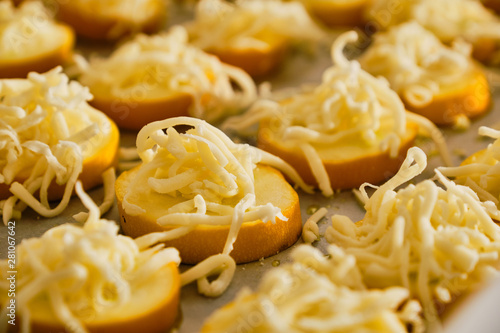 Yellow zucchini with mozzarella cheese raw