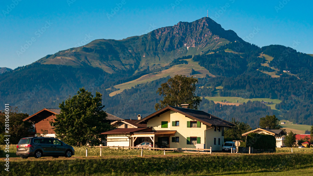 Beautiful alpine morning view at Sankt Johann, Tyrol, Austria Beautiful alpine morning view at Sankt Johann, Tyrol, Austria