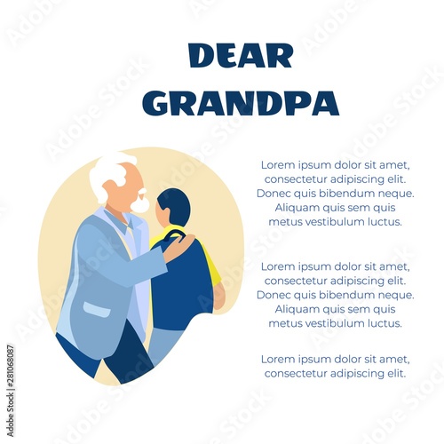 Dear Grandfa Greeting in Verse Cartoon Placard photo