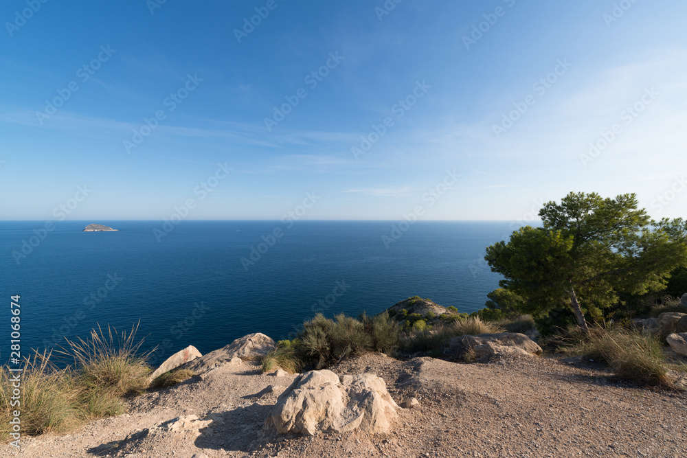 Seascape view in Benidorm, Spain