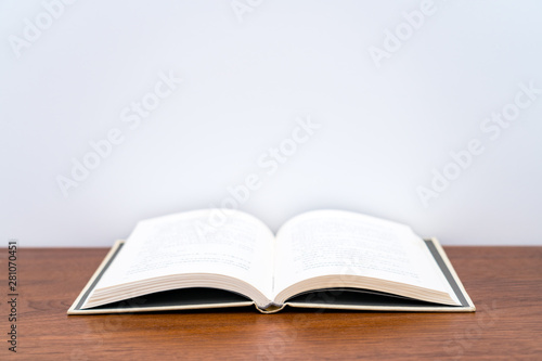 A book open on white background