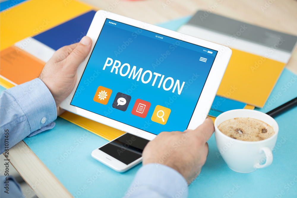 PROMOTION CONCEPT ON TABLET PC SCREEN PROMOTION CONCEPT ON TABLET PC SCREEN