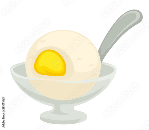 Lemon sorbet isolated dish ice cream with fruit flavor