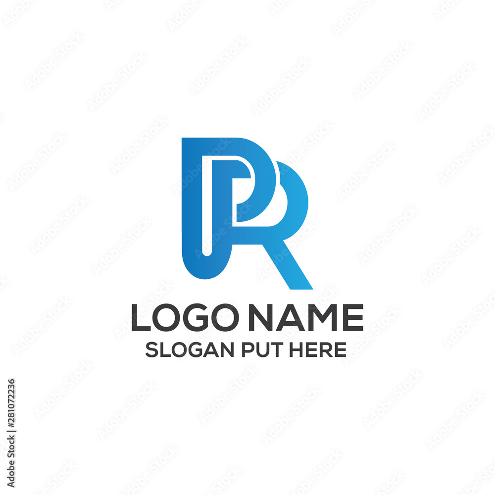 PR Or RP Letter logo design template PR Or RP Letter logo design template