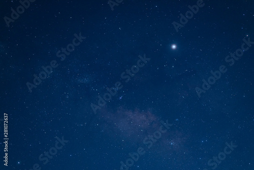 The sky and star in the mid night time.Night landscape and milky way.Universe and space background.