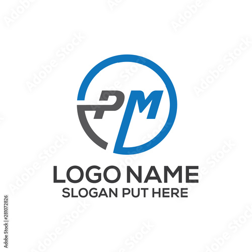 PM LETTER LOGO DESIGN TEMPLATE