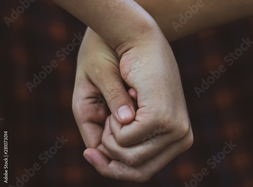 Family communion together, love for the next holding hands forever