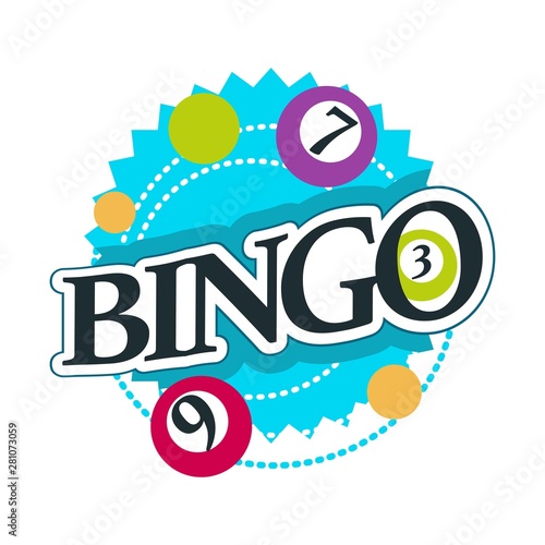 Bingo isolated icon with lettering casino gambling club