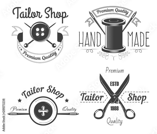 Sewing tools tailor shop isolated icons tailoring and clothes repairing